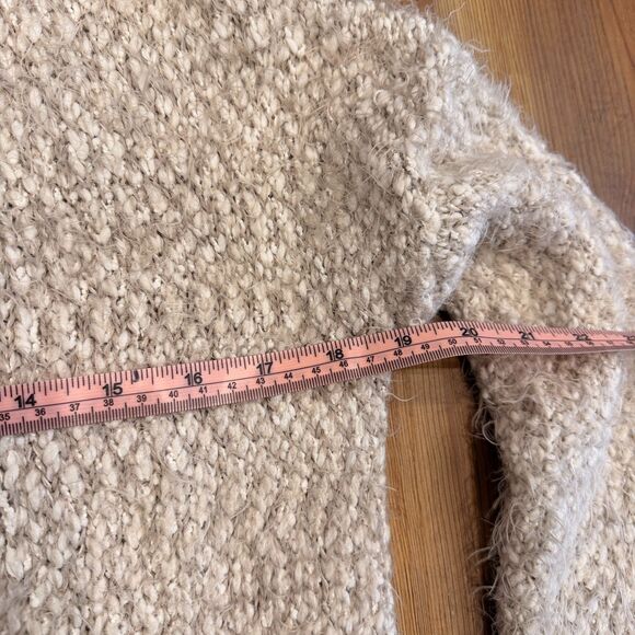 Express Fuzzy Boucle Beige Open-Front Cardigan - Size XS - Picture 6 of 8